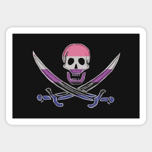 Genderfluid Pirate Pride (darkMode) Sticker